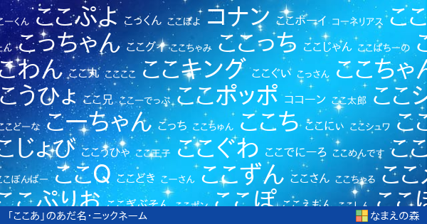 ここあ 男性 のあだ名 ニックネーム なまえの森