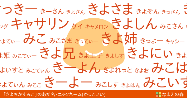 きよおかすみこ のかっこいいあだ名 ニックネーム なまえの森