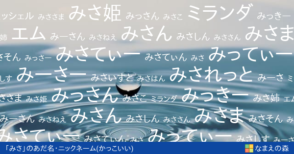 みさ 女性 のかっこいいあだ名 ニックネーム なまえの森