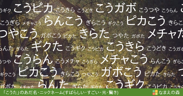 こうた の すばらしい すごい 光 驚き イメージのあだ名 ニックネーム なまえの森